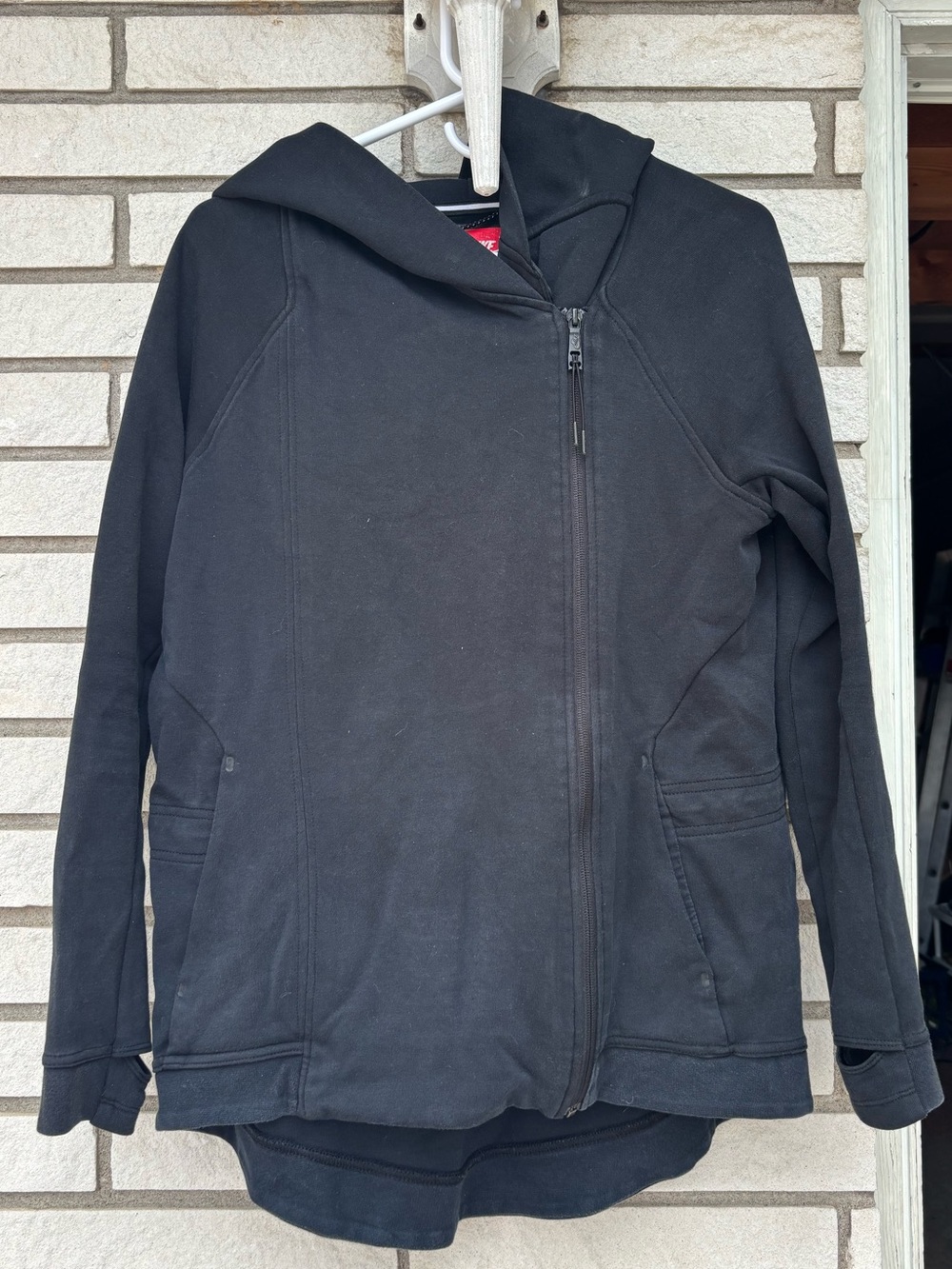 Nike Black Hooded Utility Sweater with Asymmetrical Zip